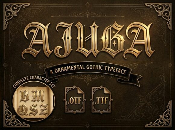 Ajuga: Commanding Attention in Gothic Typography