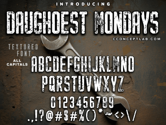 Daughoest Mondays: A Stencil Font with Grit and Purpose