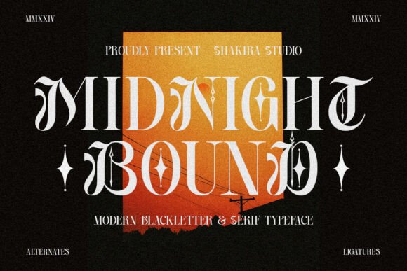 Midnight Bound: Marrying Blackletter Drama with Serif Sophistication