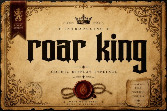 Roar King: Command Attention with Gothic Typography