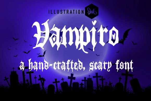 Vampiro: A Blackletter Font with Haunted, Drippy Corners